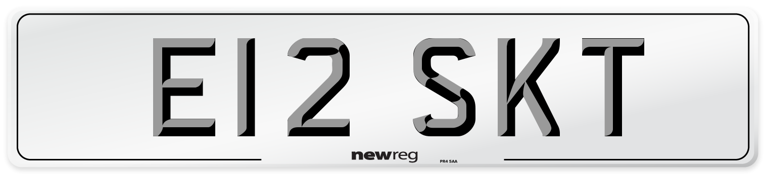 E12 SKT Number Plate from New Reg